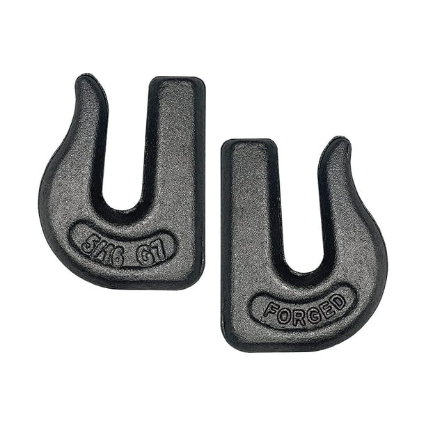 2 Pack Heavy Duty 5/16" Weld On Grab Hook, Grade 70 Clevis Chain Hook