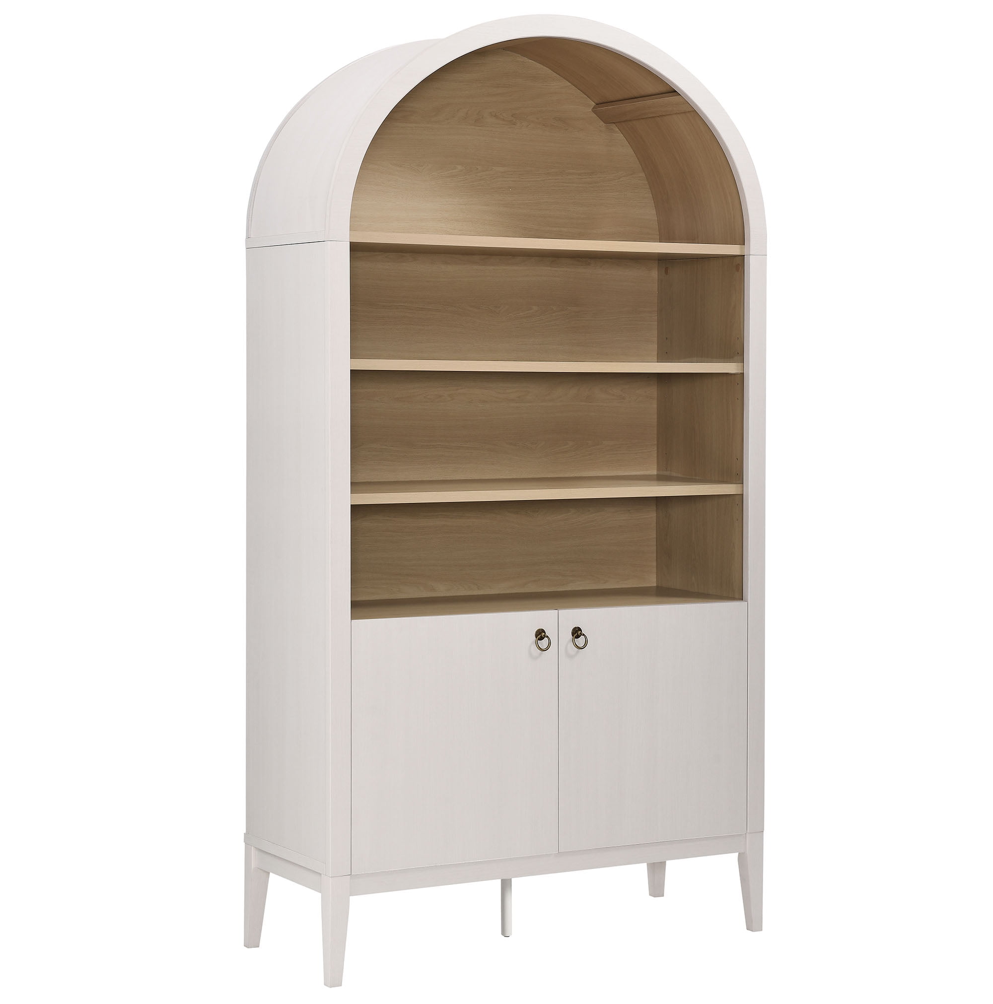 Nolan Storage Display Cabinet Bookshelf in Ivory