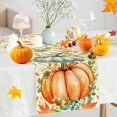 thumbnail image 6 of Pumpkin Eucalyptus Leaves Fall Table Runner, Autumn Thanksgiving Kitchen Table Decorations for Home Party Decor (Pumpkin 2, 13x72 inches), 6 of 6