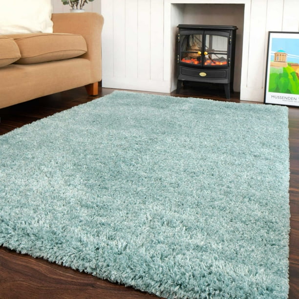 Kukoon Rugs Super Soft Duck Egg Blue Shaggy Area Rug