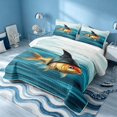 thumbnail image 3 of Erosebridal Cartoon Fish Twin Quilt Set, Marine Wildlife Twin Coverlet Set, Black Reversible 2-Piece, 1 Bedspread and 1 Pillowcase, 3 of 7