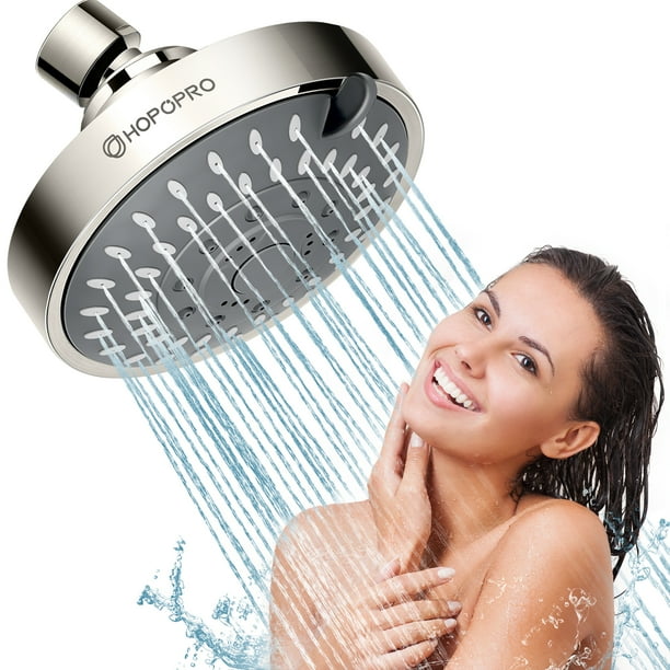 Hopopro Showerhead High Pressure Fixed Showerhead for Bathroom,5 Spray