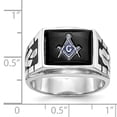 thumbnail image 5 of 14K White Gold Ring Band Themed Men's Masonic, Size 9, 5 of 5