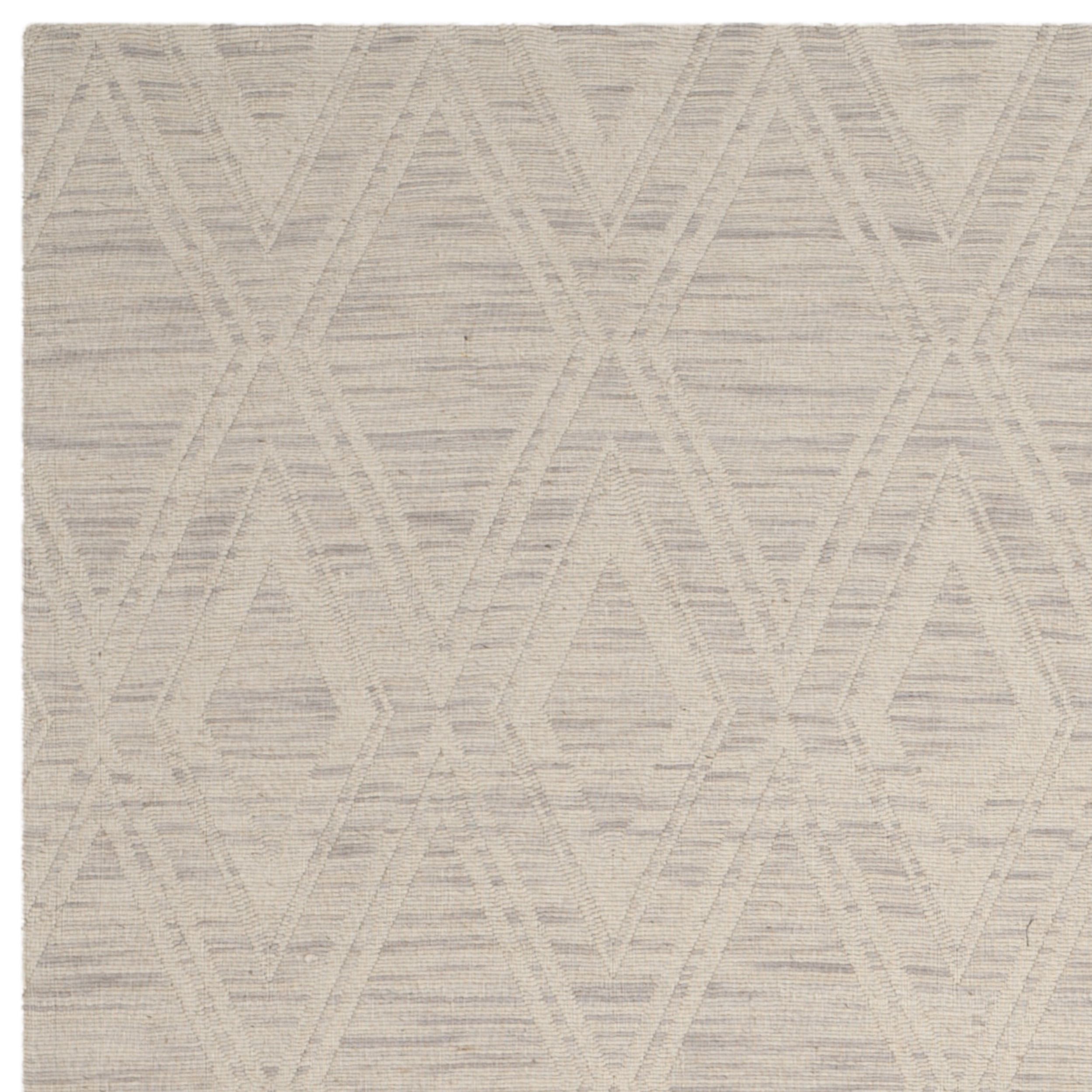 SAFAVIEH Marbella Alicia Geometric Diamonds Wool Area Rug, Silver/Ivory, 10' x 14'