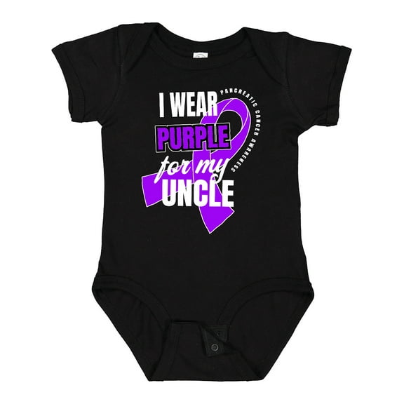 Inktastic I Wear Purple for My Uncle Pancreatic Cancer Awareness Boys or Girls Baby Bodysuit