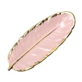 thumbnail image 1 of Leaf Plate Realistic Feather Tray Table Decoration Ceramic Jewelry Ring Trinket Dish Holder Decorative Serving, 1 of 8