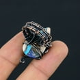 thumbnail image 4 of Natural Spiny Oyster Gemstone Handmade Copper Wire Wrap Gift Ring Size 7, 4 of 4