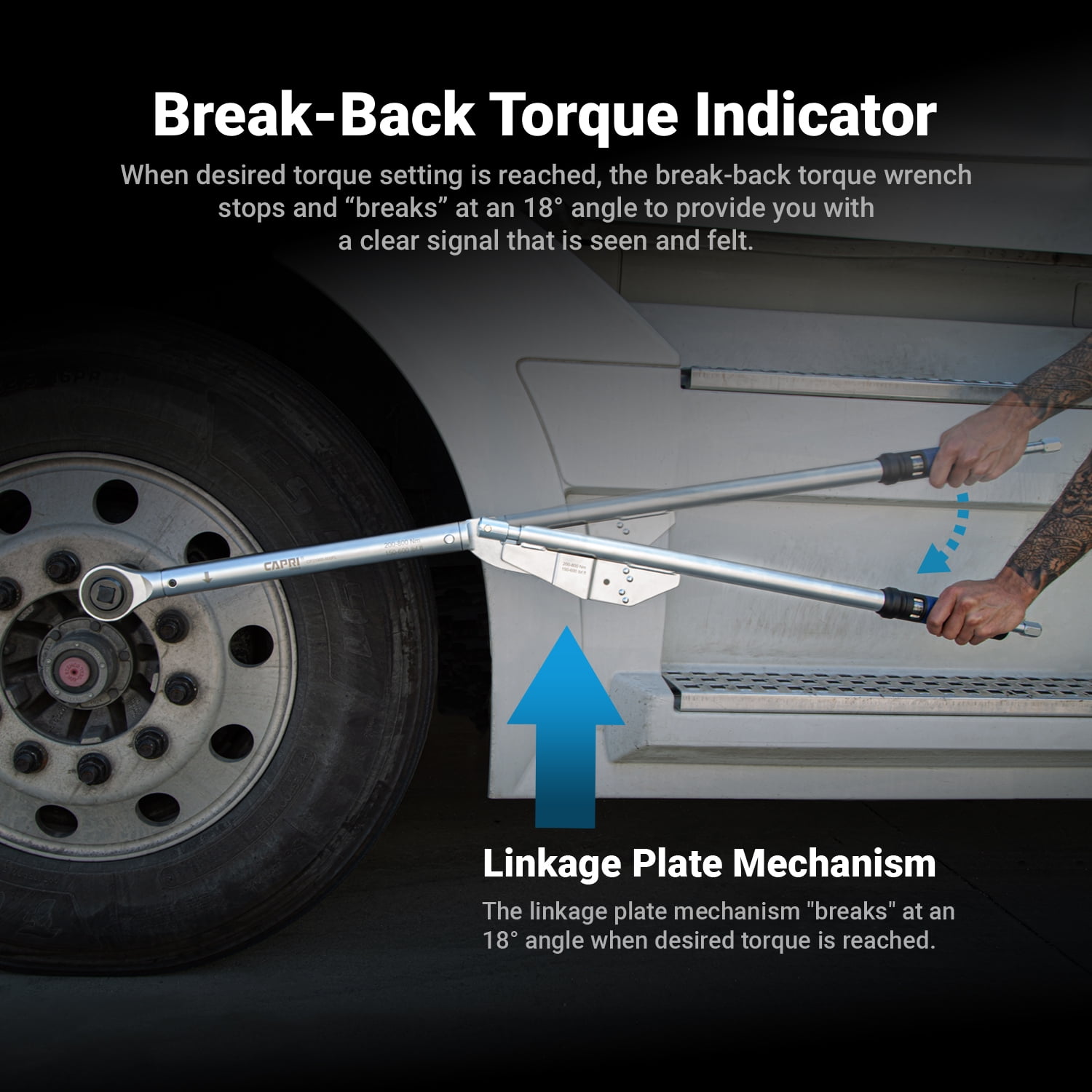 Capri Tools 3/4 in. Drive Break-Back Torque Wrench, 150-600 ft. lbs. and 200-800 Nm