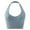 Gray, variant on Women Sports Bra Seamless Wireless V Neck High Support Open Back Yoga Gym Workout Crop Tank Top