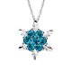 thumbnail image 1 of Collar chapado en plata con diamantes de imitación de copo de nieve para mujer, collar con colgante, regalo de joyería (azul), 1 of 3