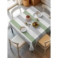 thumbnail image 6 of Sage Green Grey Striped Table Cloth, Farmhouse Sage Green Stripes Waterproof Tablecloth for Square Tables, Reusable Washable Fabric Table Cover for Restaurant Kitchen Dining Tables 54"x54", 6 of 6