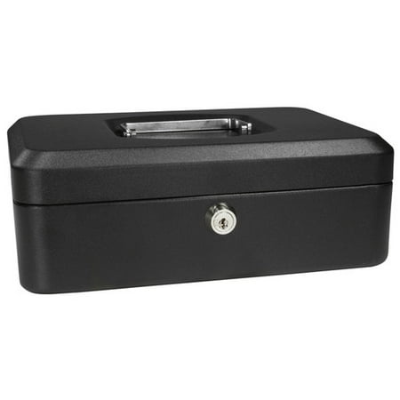Barska 8-inch Black Cash Box with Key Lock