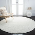 thumbnail image 3 of SAFAVIEH August Sophia Solid Shag Area Rug, Ivory, 6'7" x 6'7" Round, 3 of 8