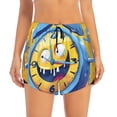 thumbnail image 2 of Balery Funny Alarm Clock Illustration Pattern Women's Running Shorts with Liner 2 Pockets Elastic Workout Athletic Gym Yoga Shorts-Large, 2 of 7