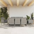thumbnail image 1 of vidaXL 9 Piece Garden Dining Set Grey and Black Poly Rattan and Steel, 1 of 5