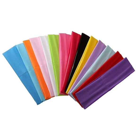ZOUYUE 14pcs Mixed Colors Yoga Sports Headbands for Women - Soft Elastic Stretch Girls Athletic Headbands