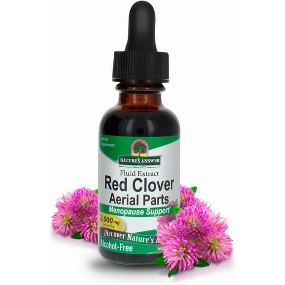 Nature's Answer Red Clover Extract, 1 Ounce | Alcohol-Free Women's Wellness Supplement for Menopause Support | Kosher, Gluten Free
