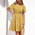 thumbnail image 6 of TIHLMK Women's 2026 Short Sleeve Bodycon V Neck Dresses with Pleated Casual Stretch Fit Maxi Dresses for Work to Evening Out, 6 of 9