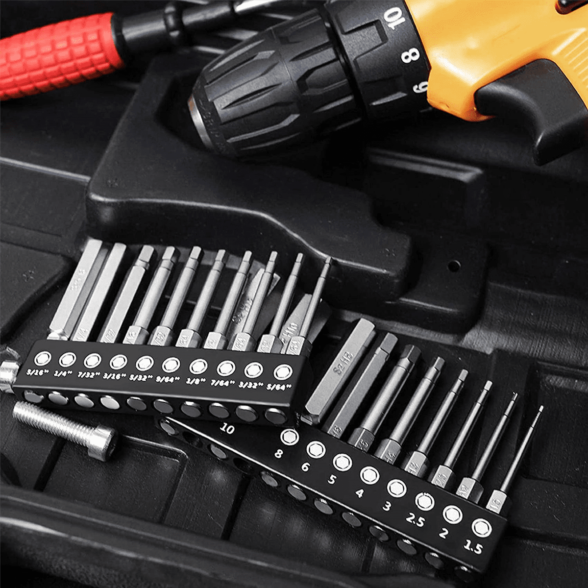 40PC Hex Hex Wrench Drill Bit Set 2.3Inch Long 1/4Inch Diameter Quick Release Magnetic Screwdriver Bit Set