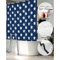 thumbnail image 5 of Split Shower Curtain for Transfer Bench, 4th of July Fabric Shower Curtains for Bathroom, Independence Day Patriotic White Star Blue Tub Sliding Transfer Bench Waterproof Bath Curtains 72"x78", 5 of 9