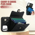 thumbnail image 6 of Case for iPhone 11, Crossbody Wristlet Case Wallet with RFID Blocking Card Slots KickStand Flip Folio PU Leather Magnetic Protective Cover Women for iPhone 11, Black, 6 of 9