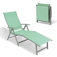 thumbnail image 2 of Pellebant Outdoor Chaise Lounge Aluminum Patio Folding Chair,Green, 2 of 5