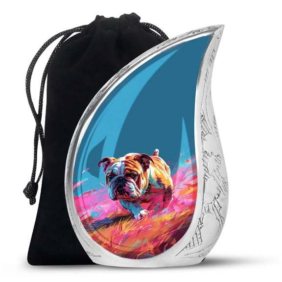 PARHUS Large Bulldog Urns for Human Ashes Adult Female 10 Inch, Teardrop Urn for Ashes Adult Male, Urns for Ashes, Human Remains Urn Adult, Urn for Human Ashes Adult Men, Adult Urns for Human Ashes