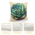 thumbnail image 4 of COMIO  Green Aloe Succulent Plant Cotton Linen Throw Pillow Case Cushion Cover Home Office Decorative for Sofa Living Room Square 18 X 18 Inches White, 4 of 5