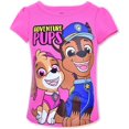 thumbnail image 4 of Nickelodeon Girl's 4 Pack Paw Patrol Short Sleeve Tee Shirt Set, Pink/Grey/Blue, 3T, 4 of 9