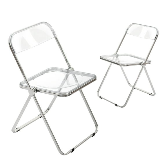 Modern Acrylic Stackable Chair, Clear, Set of 2