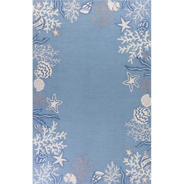 HomeRoots 349828 Tapis en Polyester Bleu Mer 7 Pi. 6 Po. x 9 Pi. 6 Po.