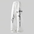 thumbnail image 5 of CONZONE Men's Baggy Sweatpants Gothic Wide Leg Pants for Men Trendy Elastic Waist Graphic Y2K Soft Streetwear Joggers With Pocket, 5 of 5