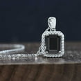 thumbnail image 5 of Gem Stone King 925 Sterling Silver Black Onyx and White Moissanite Pendant Necklace for Women (2.38 Cttw, Gemstone Birthstone, with 18 inch Chain), 5 of 5
