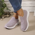 thumbnail image 5 of Domuza Women’s Slip On Knit Walking Sneakers, Breathable No-Lace Platform Orthopedic Casual Athletic Shoes Purple 5.5（EU-36）, 5 of 6