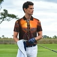 thumbnail image 3 of Pofeuu Tree Hollow Meditating Giraffe Print Men's Loose Fit Midweight Short-Sleeve Pocket Polo-Small, 3 of 6