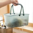 thumbnail image 5 of Portable Bath Basket 2Pcs Transparent Blue,2Pcs Shower Caddy Basket Portable Shower Tote Plastic Dorm College Shower Organizer Bucket with Handles Storage Shower Caddy Organizer, 5 of 9