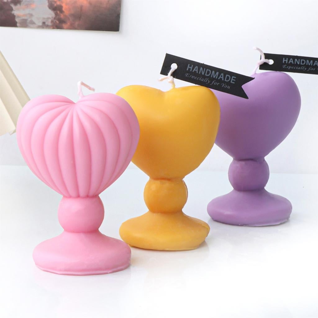 Loves Heart Candle Mold Heart Shaped Silicone Candle Moulds Valentines Day Decor