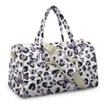 thumbnail image 2 of Garronmavis Large Quilted Duffle Bag for Women Purple Butterfly Leopard Print Weekender Travel Gym Carry On Overnight Tote Bag with Zipper Pockets for Dance, 2 of 7