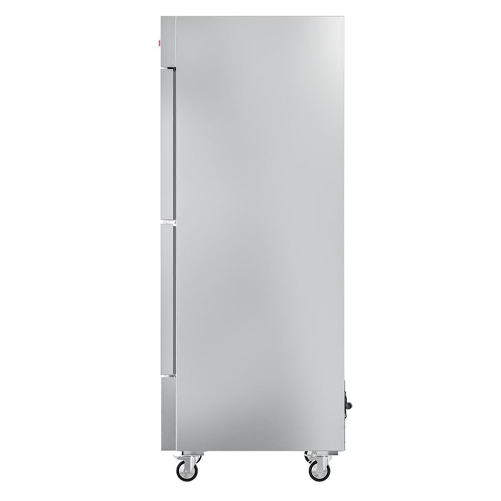 Pemberly Row Silver 28" Commercial Steel Half Door Reach-In Refrigerator