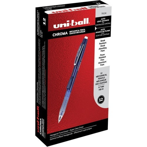 uni-ball CHROMA Mechanical Pencils HB, #2 Lead - 0.7 mm Lead Diameter - Blue Lead - Cobalt Blue Barrel - 12 / Dozen