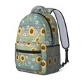 thumbnail image 2 of Sunflower and Daisy Blue Pattern Backpack for School, Cute School Bag with Adjustable Shoulder Straps and Padded Back, 15.3"x11"x6.7", 2 of 5