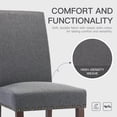 thumbnail image 4 of AFO Mid-Century Dining Chair with Solid Wood Legs, High Back Seat for Dining Room, Kitchen and Café, Set of 6, Gray, 4 of 6