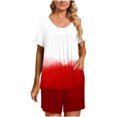 thumbnail image 1 of Tenues Deux Pièces Économies d'Été Liquidation 2022! Pyjama Décontracté à Col Rond Manches Courtes Deux Pièces Confortable pour la Maison Ensemble de Sport, 1 of 7