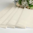 thumbnail image 2 of OVZME 42x45 Cream Sheer Curtains 2 Pack, 45" Apron Length for Kitchen Dining Room, Soft Voile Tier Curtains for Half Small Window, Each 42Wx45L, 2 of 9
