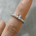 thumbnail image 1 of Bowknot Design Women Girl Rhinestone Ring with Micro Paved Rhinestone Bowknot Ring; Rhinestone Bow Tie for Party Dating, 1 of 7