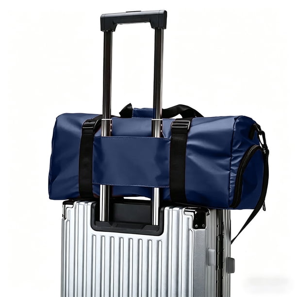 Gym Duffle Bag with Trolley Sleeve Waterproof Sports Bag Dry Wet Separation Shoe Compartment for Travel Swim Workout Weekend