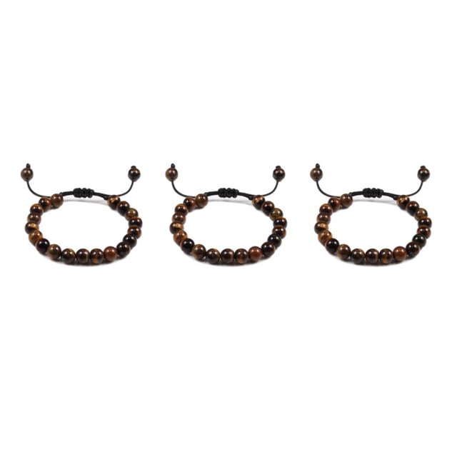 Qarigey de cuentas de piedras preciosas naturales para mujeres y hombres Idea de regalo para minimalista unisex para hombres Ojo de tigre Type1 NO1