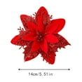 thumbnail image 5 of 5.1" Christmas Glitter Artificial Poinsettia Flowers Xmas Poinsettia Artificial Wedding Flowers Decorations Xmas Tree Ornaments with Clips for Party Favors & Wedding Party Wreath Decor, 6Set Deep Red, 5 of 8