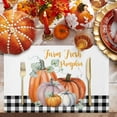 thumbnail image 2 of Fall Placemats Set of 6 Farm Harvest Pumpkin Place Mats Thanksgiving Placemat Black Buffalo Plaid Table Mats for Dining Kitchen Table Holiday Dinner Party Home Fall Decorations 13x19 Inch, 2 of 8