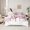 Pink White Gray, variant on jejeloiu Xmas Snowflake 7-Piece Twin Bedding Set,Hello Winter White Black,Cozy Reversible Decor For Kids